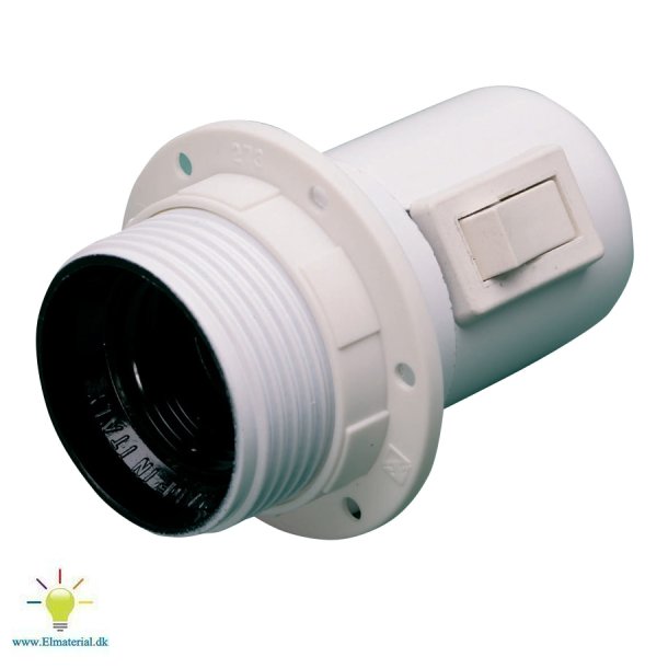 Afbryderfatning E27 Hvid 1 Oml