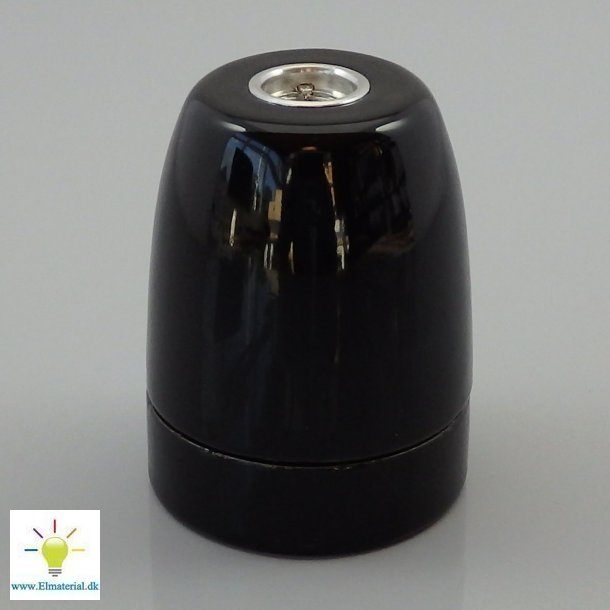 Porcelnsfatning E27 10Mm Sort