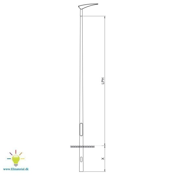 Konisk Mast 6M F / Nedgravning