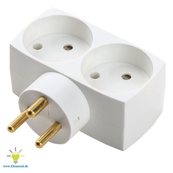 Dobbeltstik M/J 2 Runde Hvid