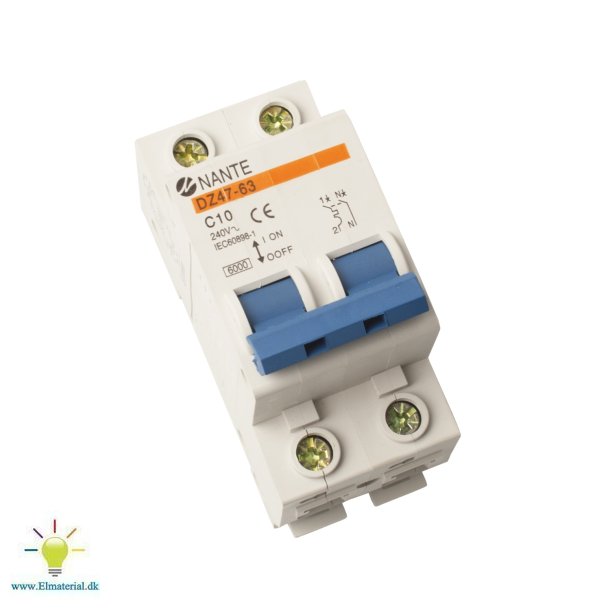 Automatsikring C 10A 1P+N 6Ka