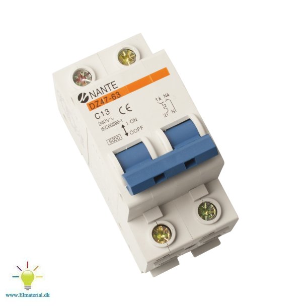 Automatsikring C 13A 1P+N 6Ka