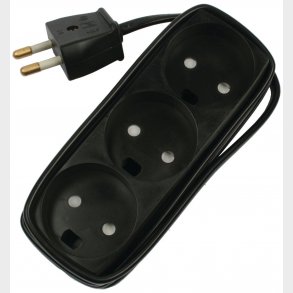 3-Socket U / JM / Stupid 1,5M Svart