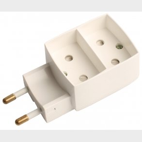 Dubbelplugg U / J 2 Flat Vit