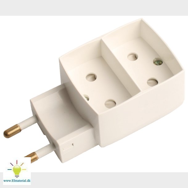 Dobbeltstik U/J 2 Flade Hvid