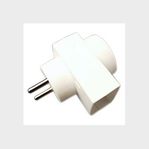 Dubbelplugg U / J D-3 1F + 1R Vit