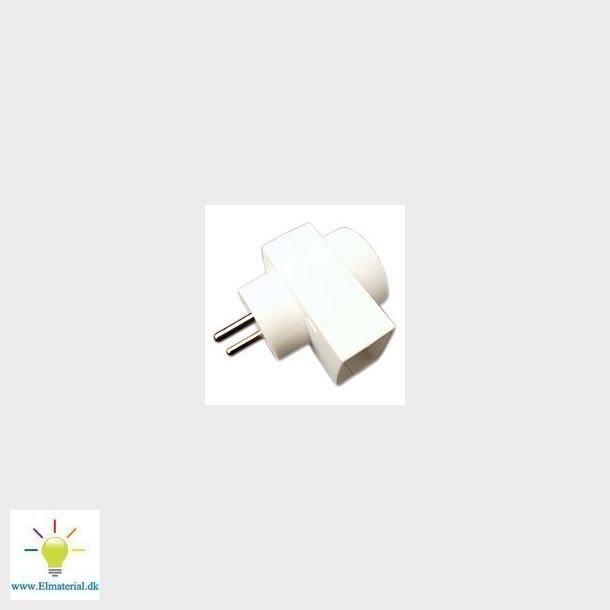 Dobbeltstik U/J D-3 1F+1R Hvid