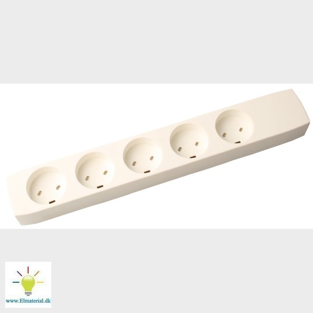 5-Stikdse M/J Edb Hvid