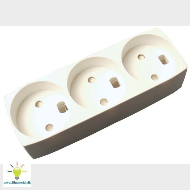 3-Stikdse U/J M/Dummy Hvid