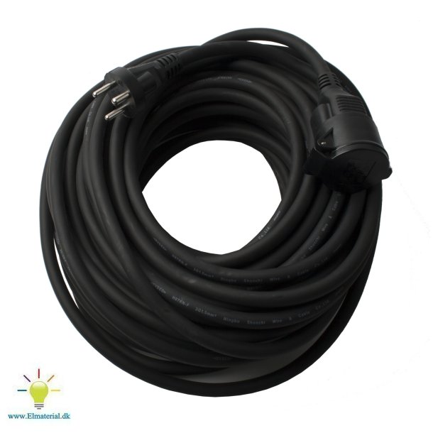 Kabelst 3G1,5 25M Sort