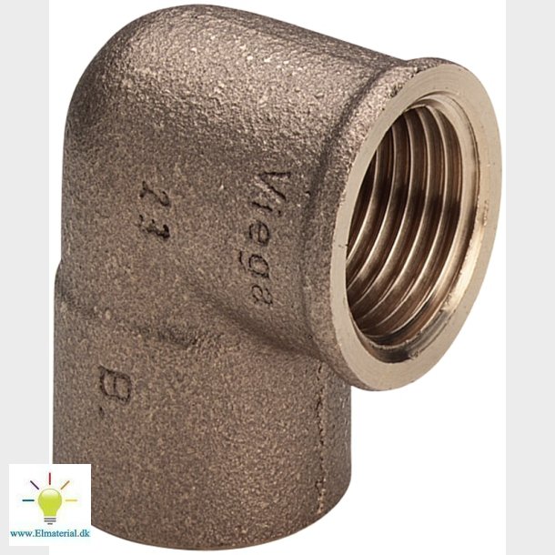 Viega overgangsvinkel 90&deg; muffe/muffe 15 mm x 38" rdgods