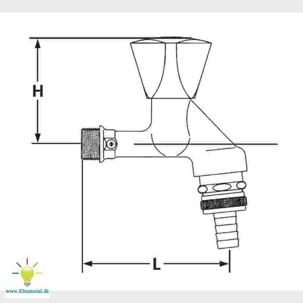 1/2 Aftapv. Krom M/Kr-Gr Mocca