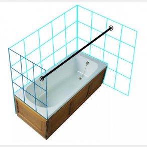 St�ng i rostfritt st�l 200 cm kompl.