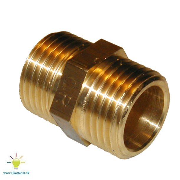 3/4" Rdgods Gev. Dobbelt Nip.