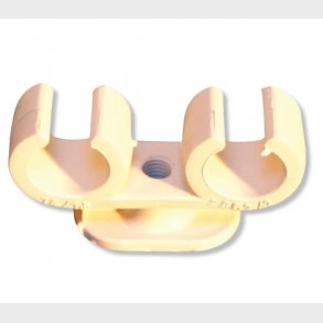 Spännrörhllare dubbel pp 15 mm