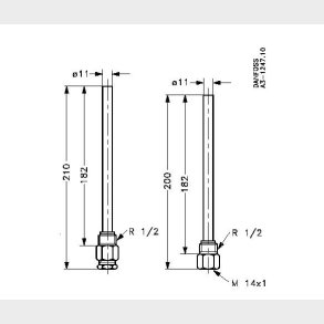 Nippel / hylsa med gummipackning