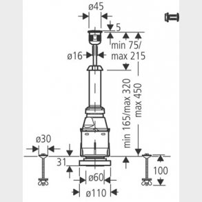 V&B Bottenventil med tryckknapp