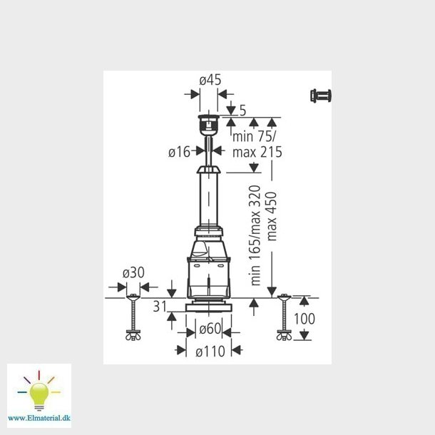 V&B Bundventil M/Trykknap
