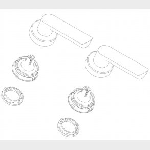 Handtag för serie 16. 1 set.