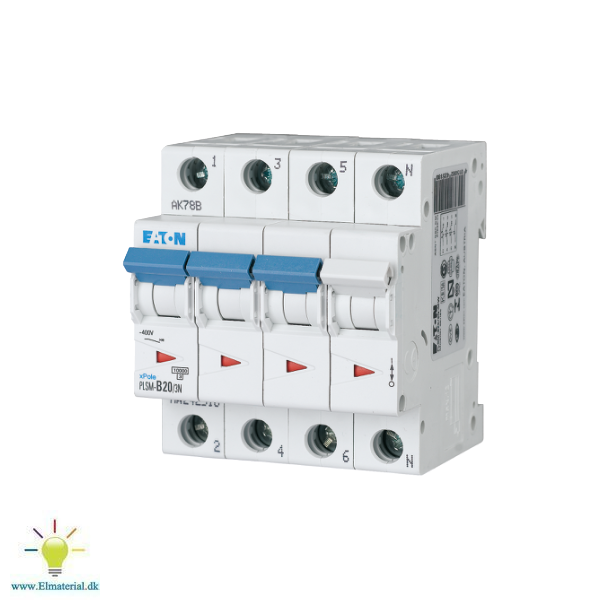 Automatsikring 20A 3P+N C 4M 6Ka