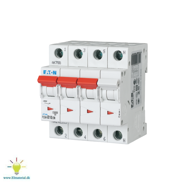 Automatsikring 10A 3P+N C 4M 6Ka