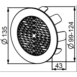 Unite ventilationsrist i plastik TOK2
