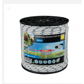 Elektrisk Hegn Reb  6X0, 25 Tld, Pe Monofilamenter, Hvid-Sort